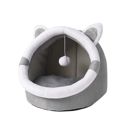Cozy Semi-Closed Cat Nest Bed