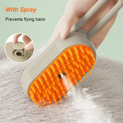 3-in-1 Pet Grooming Steam Brush